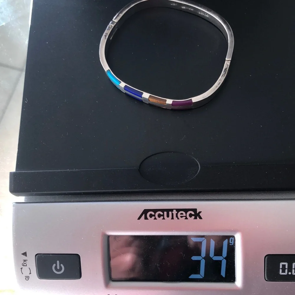 MCM HINGED CUFF STERLING SILVER TAXCO WOMENS TURQUOISE TIGERS EYE LAPIS SUGILITE - Picture 6 of 12